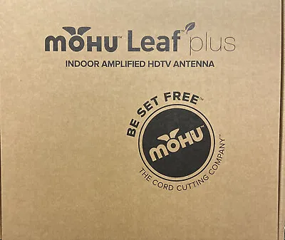 Used Mohu MH-110029BB Leaf Plus Indoor Amplified HDTV Antenna 60 Mile Range • $40.71