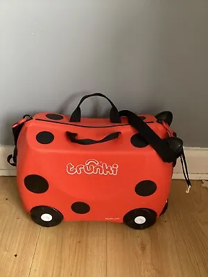 TRUNKI  Ride On Kids Suitcase Red Harley The Ladybug Ladybird Luggage Carry Case • £19.99