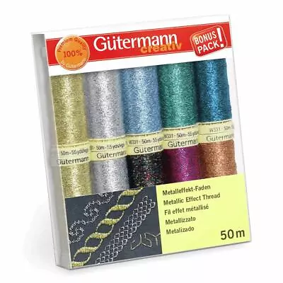 £13.99 • Buy Gutermann Metallic Effect Thread Set Sparkling Glitter Thread 10 X 50m Reels