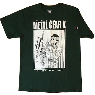 Vintage Metal Gear T Shirt M Green Champion Solid Snake Video Game Anime PS2 • $99.99