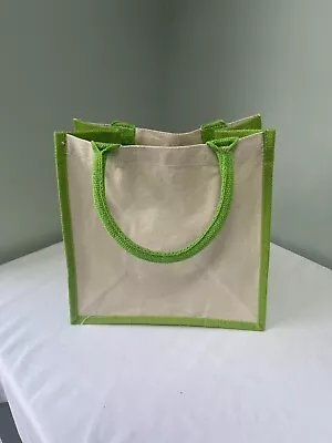 Midi Jute Shopper Bag - Green • £7.50