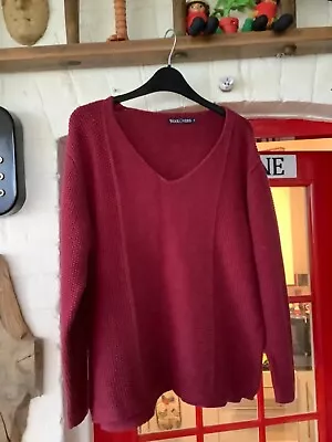 £12.99 • Buy Woolovers Chunky Waffle Knit Cotton & Linen Claret Coloured Jumper  Size 10/12