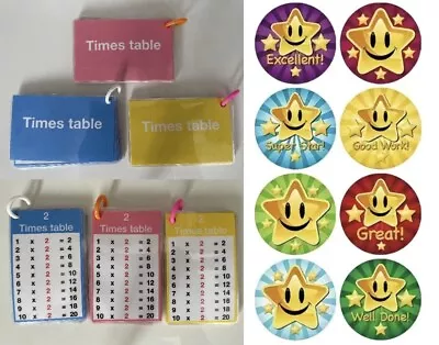 Times Tables Flashcards And 50 Reward Stickers Early Learning Primary Key Stage • £4.49