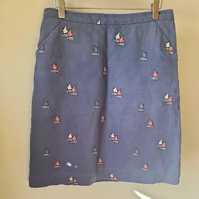 Laura Ashley A Line Linen Nautical Linen Skirt Size 10 • £0.99