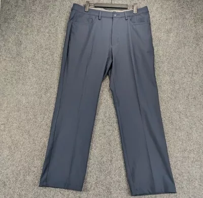 Greg Norman Pants Men's 34x30 Flat Front Golf Navy Blue Performance Trousers • $14.88