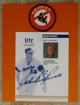 BOOG POWELL - SIGNED / AUTOGRAPH 6x7.75 MILLER LITE PHOTO - BALTIMORE ORIOLES • $20