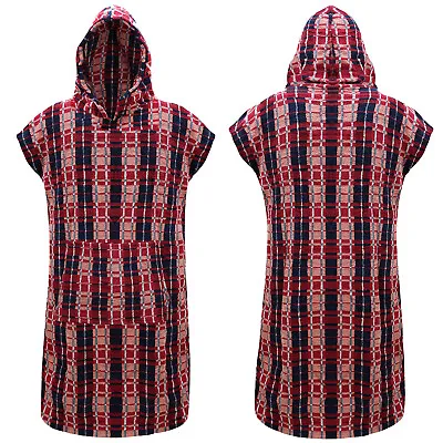 Hooded Mexican Poncho Towel Changing Robe Bath Robe Unisex Adult Beach Swimming • £22.99