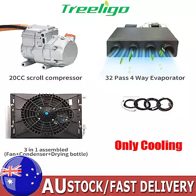 Underdash Kit AC/DC 12V Air Conditioner Evaporator Hoses Fittings Compressor • $1349.99
