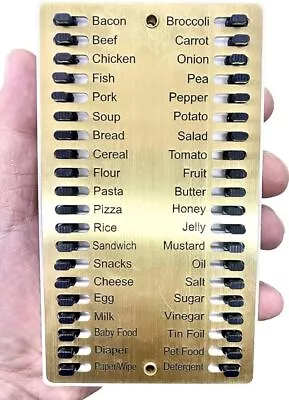 Metal Grocery List Reusable Shopping List Memory Reminder Board With Slide Tabs • $16.99