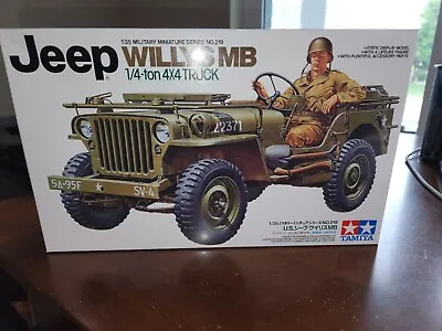 NEW Tamiya 35219 1/35 Scale Model Kit US Army Jeep Willys MB 1/4 Ton Truck • $15.98
