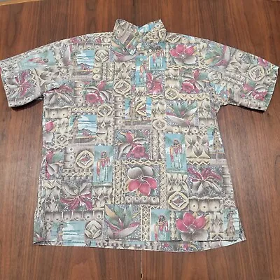 Vintage Reyn Spooner Hawaiian Shirt Mele Kalikimaka 1995 Ltd Ed Christmas Large • $65.99