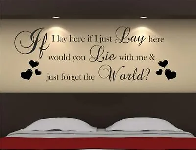 If I Lay Here If I Just Lay Here Snow Patrol Lyrics Wall Quote Medium  • £7