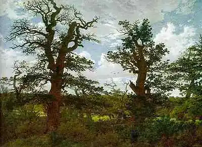 Metal Sign Friedrich Caspar David Landscape With Oak Trees And A Hunter A4 12x8  • £23.99