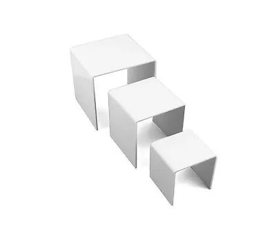 $9.99 • Buy White Acrylic Display Risers - Jewelry Retail Nesting Showcase Stands 3 , 4 , 5 
