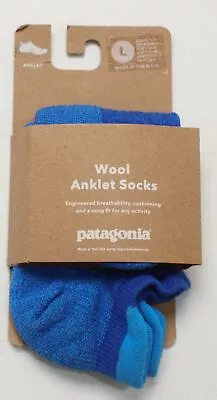 Patagonia Wool Anklet Formfitting Fit Socks EW7 Viking Blue Large NWT  • $21.99