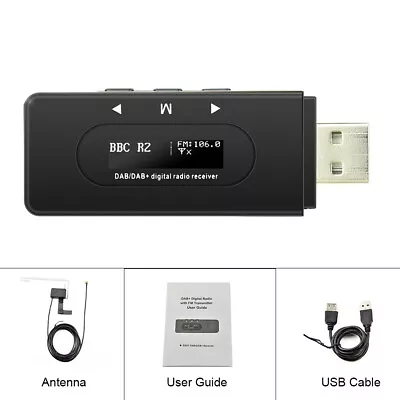 DAB+ Digital Radio Receiver USB Adapter Antenna For Universal Car Radio Stereo • £22.49