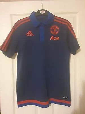 Adidas Manchester United 2015 2016 Training Football Shirt Polo Size Small  Aon • £10