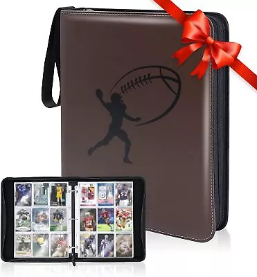 400 Card Pocket Binder With Strap 4 Pocket Trading Cards Album Folder Football • $9.99