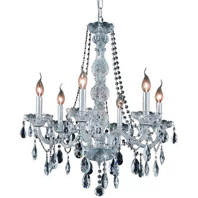 Crystal Venetian Chrome Chandelier Dining Room Ceiling Lighting 6 Light Fixture • $599.17