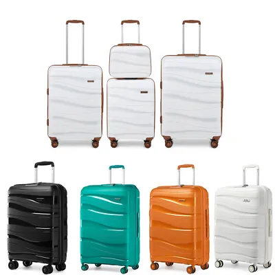 14/20/24/28 Inch Hard Shell PP Suitcase Trolley Travel Luggage Lightweight Case • £14.99