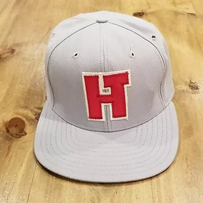 Vintage New Era Snap Back Pro Model Made USA H T Patch Logo Gray Red One Size • $8.50