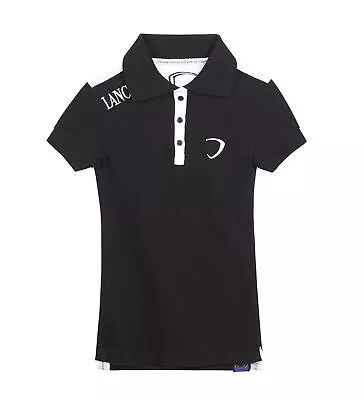 Poloshirt Lancia Delta Ladies Shortsleeve Polo Rally NEW! Embroidered Black S • £8.87