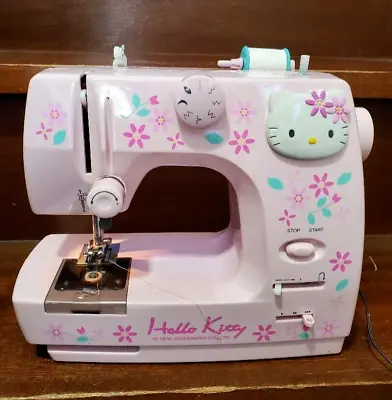 $109 • Buy Shinko Hello Kitty Sewing Machine YN-485 Pink Flower No Instructions F/S Sanrio