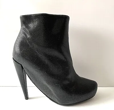 Maison Martin Margiela Black Pebbled Leather Booties Size 10 (US) 40 (EUR) • $184