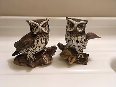 #1114 Set Of Owls Figurines Vintage Home Interiors New Porcelain Hans Painted  • $29.99