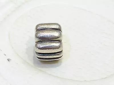 Authentic Pandora Sterling Silver Ribbed Clip Charm 790163 Retired • $20