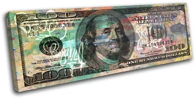 Dollar Bill Money Abstract Collage SINGLE CANVAS WALL ART Picture Print • £29.99