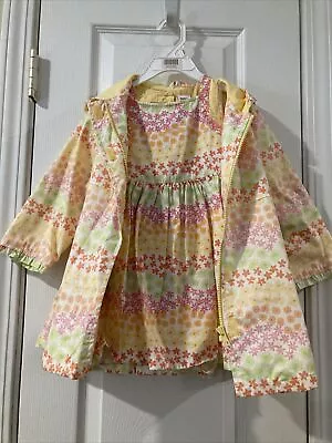 Gymboree Girls 3T Dress W/ Matching Raincoat Set Spring Floral Print Easter • $16.99