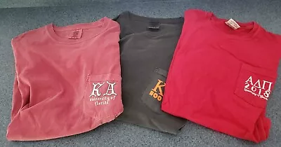 N7 Kappa Alpha  Long Sleeve T-shirt Medium Mens Lot Of 3 Red Gray Salmon  • $20