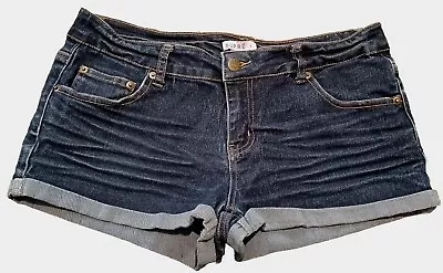 Supre Womens Jean Shorts Size Large Stretch Blue Denim Short Cuffed • $18