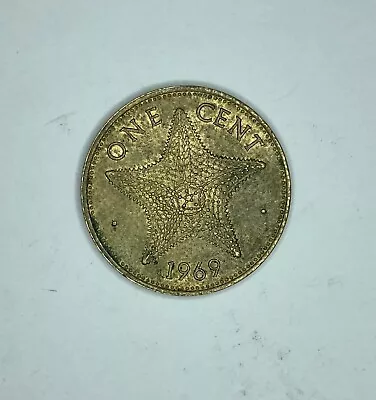 One 1 Cent 1969 Bahama Islands Coin Starfish Queen Elizabeth II • $2.55