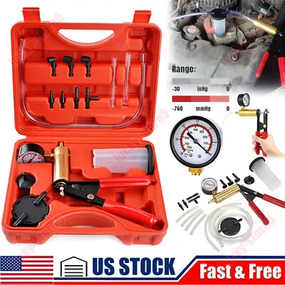 2024 Hand Held Vacuum Pressure Pump Tester Set Brake Fluid Bleeder Bleeding Kit • $16.59