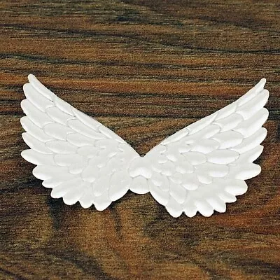  Angel Wings Appliques Ideal For Christmas Craft 10 Sets Of White Satin • £4.95