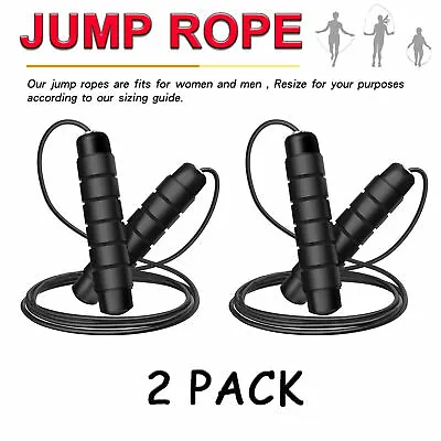 2 Pcs Adjustable Jump Rope Skip Aerobic Crossfit Fitness Exercise Training Speed • $6.99