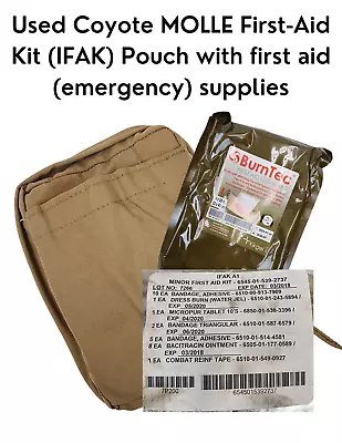 MOLLE IFAK Coyote (First Aid Kit) Pouch W/  Emergency Supplies *mocinc.1982* • $29.99