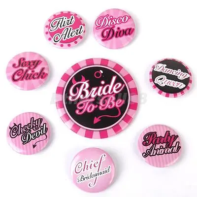 £1.99 • Buy Bride Hen Party Badge 8 Piece Night Out Slogans Accessories Favor HEN'S PARTY UK