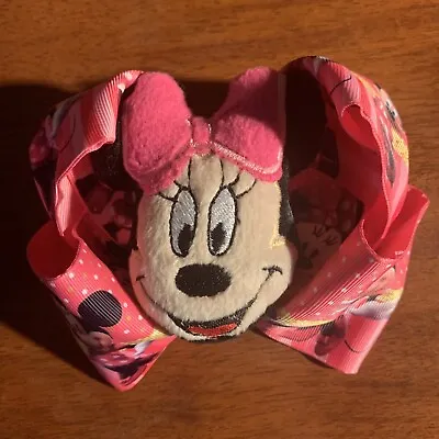 Minnie Mouse Handmade Large Hair Bow Pink • $5