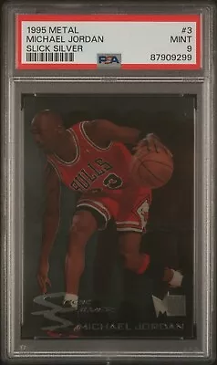 1995 Fleer Metal Michael Jordan - Slick Silver Acetate Insert  #3 - PSA 9 • $349.99