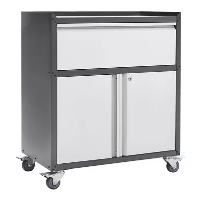 Mobile Office Storage Cabinet Metal Filing Organiser Printer Pedestal On Wheels • £52.95