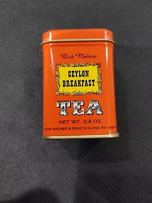 Vintage John Wagner & Son RICH MELLOW CEYLON BREAKFAST TEA TIN 2.5 Tall 1.75  W • $5