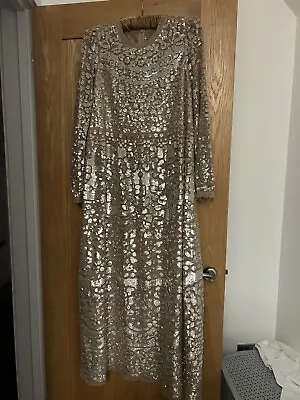 Needle And Thread Lucille Sequin Long Sleeved Maxi Dress 14 Rrp £650 • £245