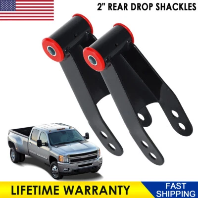 $22.90 • Buy 2  Rear Drop Shackles Lowering Kit For 1988-2018 Chevy Silverado GMC Sierra 1500