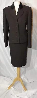 Vintage Valentino Miss V Brown Wool Alpaca Pencil Skirt & Jacket Suit 44/ 10  • £99