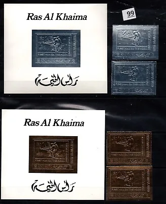 Fk Ras Al Khaimah - Mnh - Gold+silver - Space - Usa • $0.16