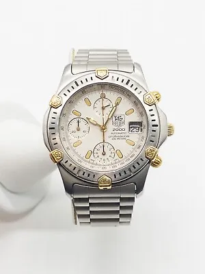 $5000 165 806/1 Tag Heuer AUTOMATIC CHRONOGRAPH Mens 18k Yellow Gold SS Watch • $850