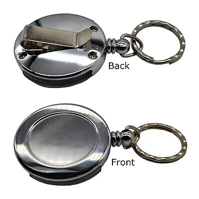 Heavy Duty Stainless Steel Retractable Key Chain  Lanyard Keyring Clip ID Badge • £2.79